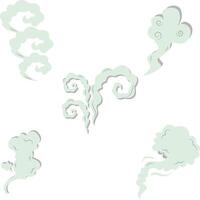 Cartoon Smoke Clouds Elements. with Different Shapes, Isolated Vector Set.