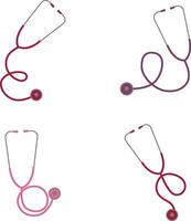 Set of Stethoscope Medical. Simple Design. Isolated On White Background. Vector Icons