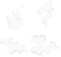 Cartoon Smoke Cloud in Abstract Design Style. Isolated on White Background, Vector Illustration.