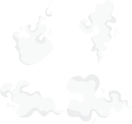 Cartoon Smoke Cloud in Abstract Design Style. Isolated on White Background, Vector Illustration.
