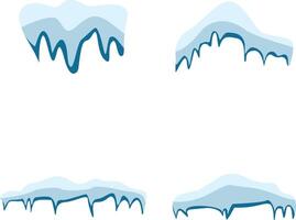 Snowcap Border Illustration. Melting Ice Design, Isolated on White Background vector