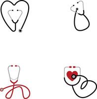 Stethoscope Medical Icon. To Examine the Patient's Body. Isolated on White Background. vector