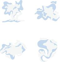 Collection of Cartoon Smoke Cloud. In Different Shapes. Isolated Vector Illustration.