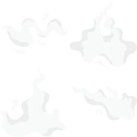 Cartoon Smoke Cloud in Abstract Design Style. Isolated on White Background, Vector Illustration.