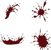 Set of Chocolate Splash. Melting Chocolate On White Background vector