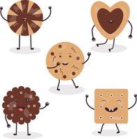 World Cookie Day Character. In Various Design and Shapes. Vector Illustration