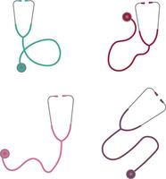 Set of Stethoscope Medical. Simple Design. Isolated On White Background. Vector Icons