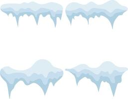 Snowcap Border Collection. Abstract Cartoon Design, Vector Illustration