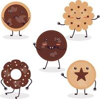 World Cookie Day Character. In Various Design and Shapes. Vector Illustration