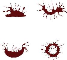 Set of Chocolate Splash. Melting Chocolate On White Background vector