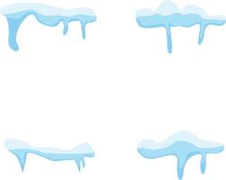 capa de nieve frontera con resumen dibujos animados decoración. vector ilustración