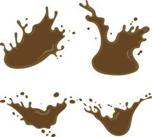 Chocolate Splash Icon. Chocolate Stains on White Background. Vector Illustration