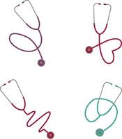 Set of Stethoscope Medical. Simple Design. Isolated On White Background. Vector Icons