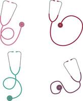 Set of Stethoscope Medical. Simple Design. Isolated On White Background. Vector Icons