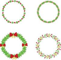 Christmas Wreath Illustration. Isolated on White Background vector