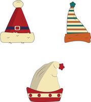Navidad Papa Noel sombrero en vistoso diseño. aislado vector icono