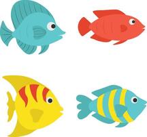 Adorable Fish Illustration With Cartoon Design. Isolated on White Background vector