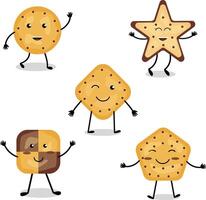 World Cookie Day Character Set. Vector Illustration in Cartoon Style.