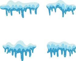 Snowcap Border In Abstract Decoration. Isolated On White Background. Vector Illustration