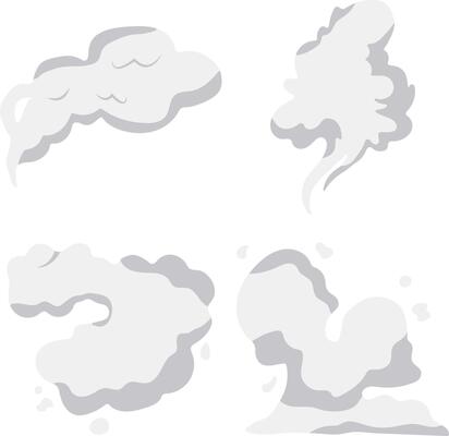 Cartoon Smoke Cloud with Abstract Design Style. Isolated Vector Illustration
