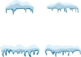 Snowcap Border Illustration. Melting Ice Design, Isolated on White Background vector