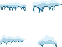 Snowcap Border Illustration. Melting Ice Design, Isolated on White Background vector