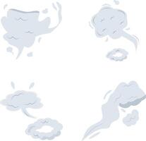 Cartoon Smoke Cloud Illustration Set. Abstract Design Style. Isolated Vector. vector