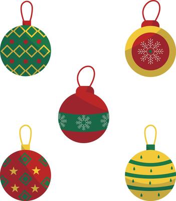 Christmas Ball Decoration. For New Year Template Background. Vector Illustration