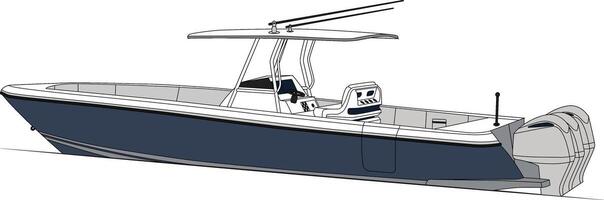 Side view fishing boat vector