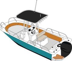 Top view fishing boat vector