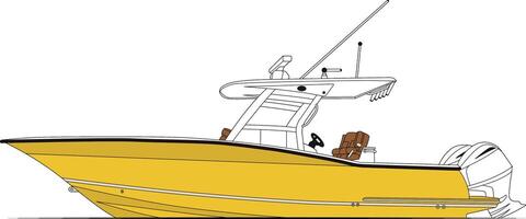 Side view fishing boat vector