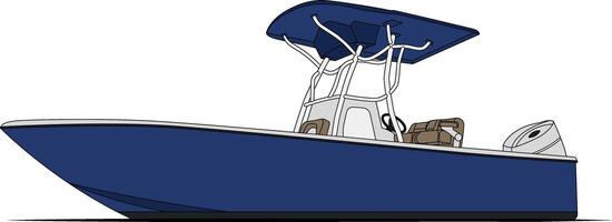 Side view fishing boat vector