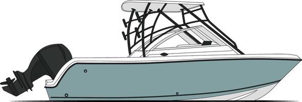 Side view fishing boat vector