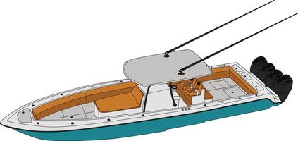 Top view fishing boat vector