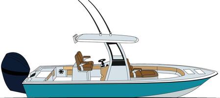Side view fishing boat vector