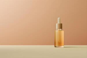 AI generated Minimalistic Natural Radiance Serum Bottle in Earthy Tones photo