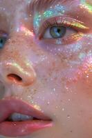 AI generated Freckled Radiance Natural Beauty Close-Up photo