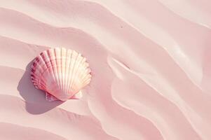 AI generated Shoreline Chic Seashell on Sandy Beach photo