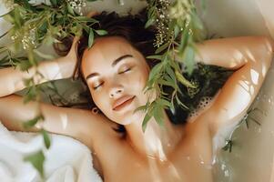AI generated Soothing Spa Oasis Tranquil Setting for Ultimate Relaxation photo