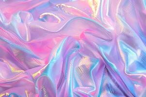 AI generated Holographic Barbie Pink Iridescent Background photo