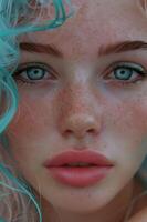 AI generated Seaside Hues Ocean-Toned Eye Shadow in Pink photo