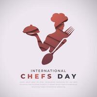 internacional cocineros día papel cortar estilo vector diseño ilustración para fondo, póster, bandera, publicidad, saludo tarjeta