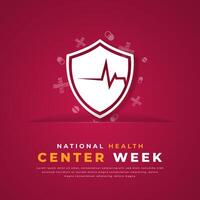 National Health Center Week Paper cut style Vector Design Illustration for Background, Poster, Banner, Advertising, Greeting Card