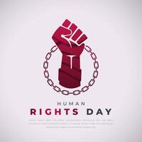Human Rights Day Paper cut style Vector Design Illustration for Background, Poster, Banner, Advertising, Greeting Card