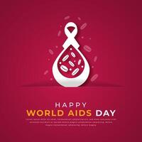 World AIDS Day Paper cut style Vector Design Illustration for Background, Poster, Banner, Advertising, Greeting Card