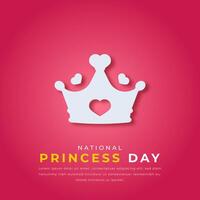 nacional princesa día papel cortar estilo vector diseño ilustración para fondo, póster, bandera, publicidad, saludo tarjeta