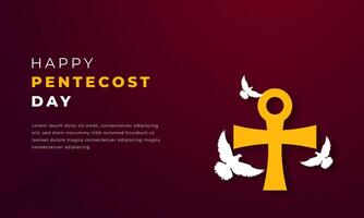 Happy Pentecost Day Paper cut style Vector Design Illustration for Background, Poster, Banner, Advertising, Greeting Card