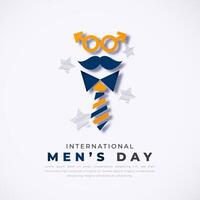 International Men Day Paper cut style Vector Design Illustration for Background, Poster, Banner, Advertising, Greeting Card