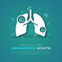 COPD Awareness Month Paper cut style Vector Design Illustration for Background, Poster, Banner, Advertising, Greeting Card