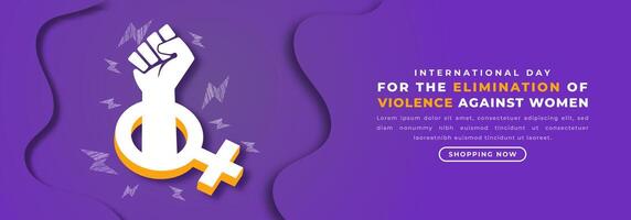 internacional día para el eliminación de violencia en contra mujer papel cortar estilo vector diseño ilustración para fondo, póster, bandera, publicidad, saludo tarjeta